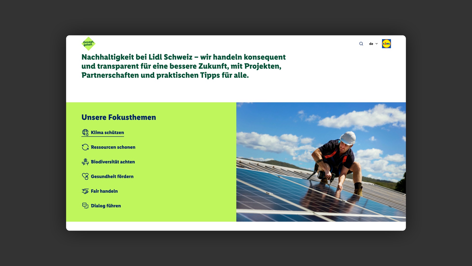 Sustainability topics overview