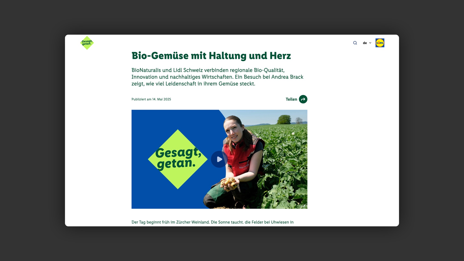 Editorial blog article