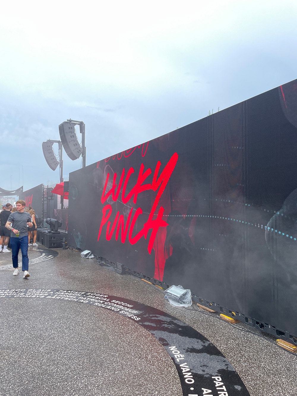 Lucky Punch logo on the LED screens
