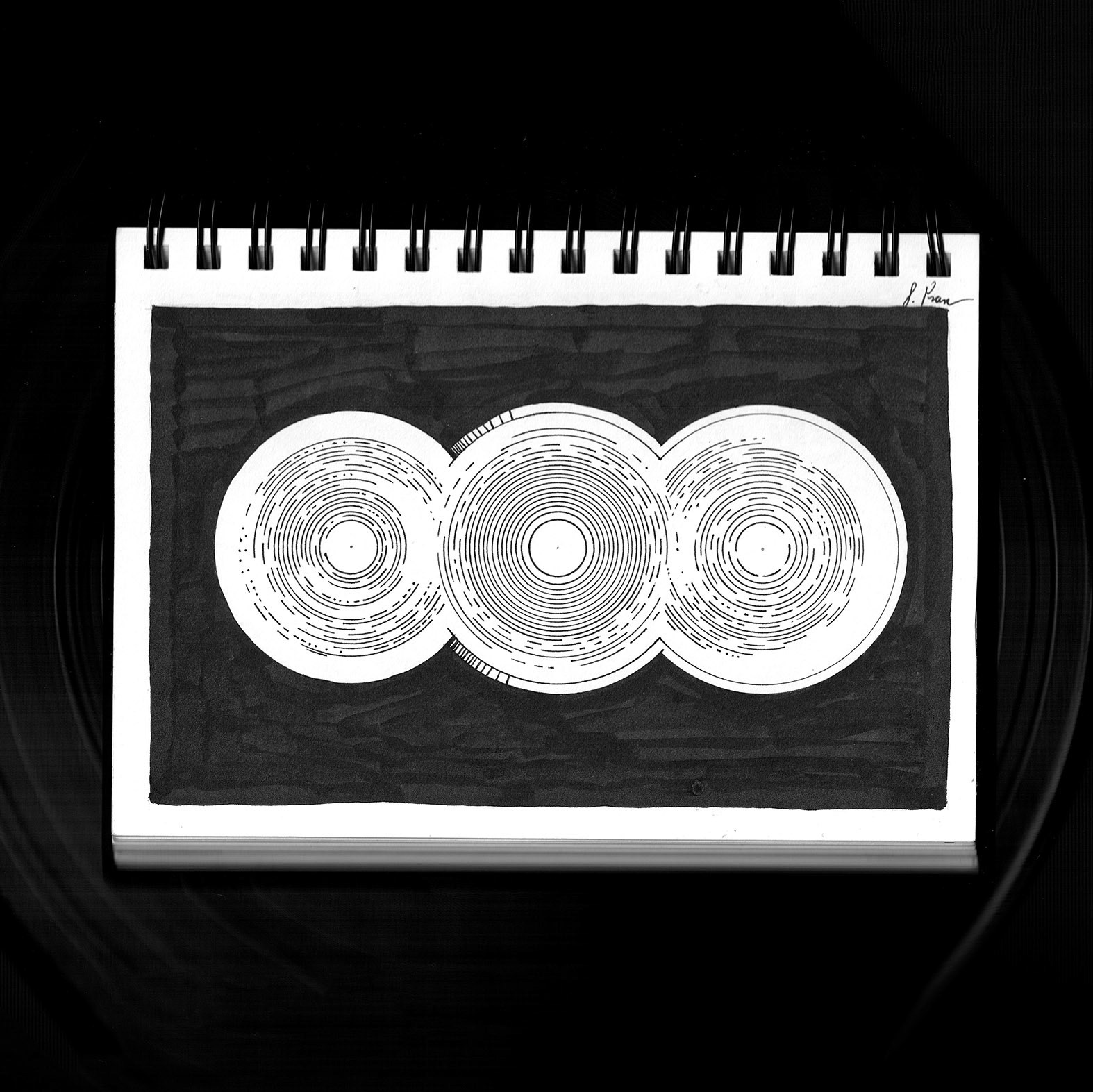 Mindbook — square abstract ink drawing