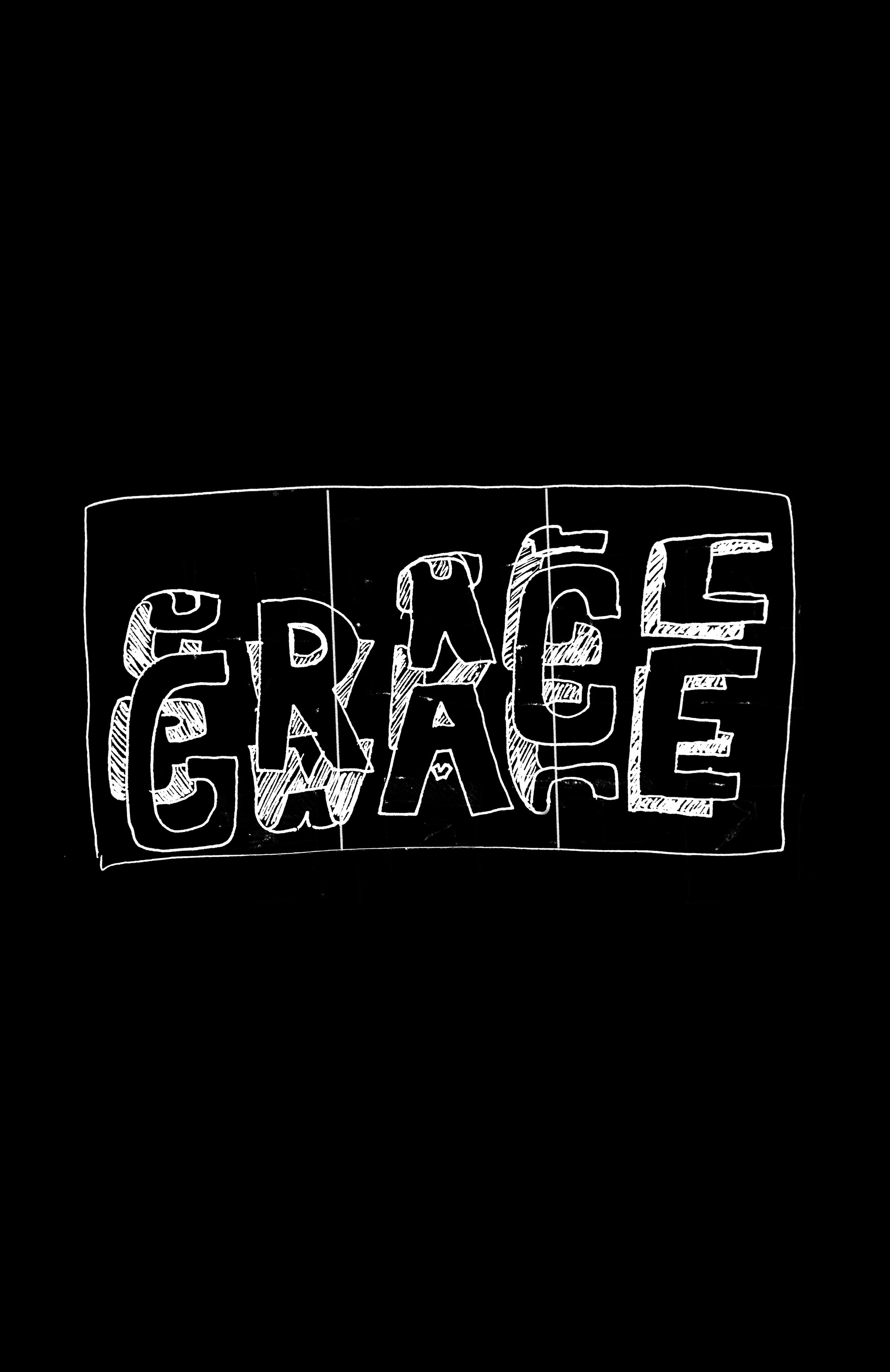 Stop Hate Speech — hand-drawn sketch of the GRACE / GARCE anagram
