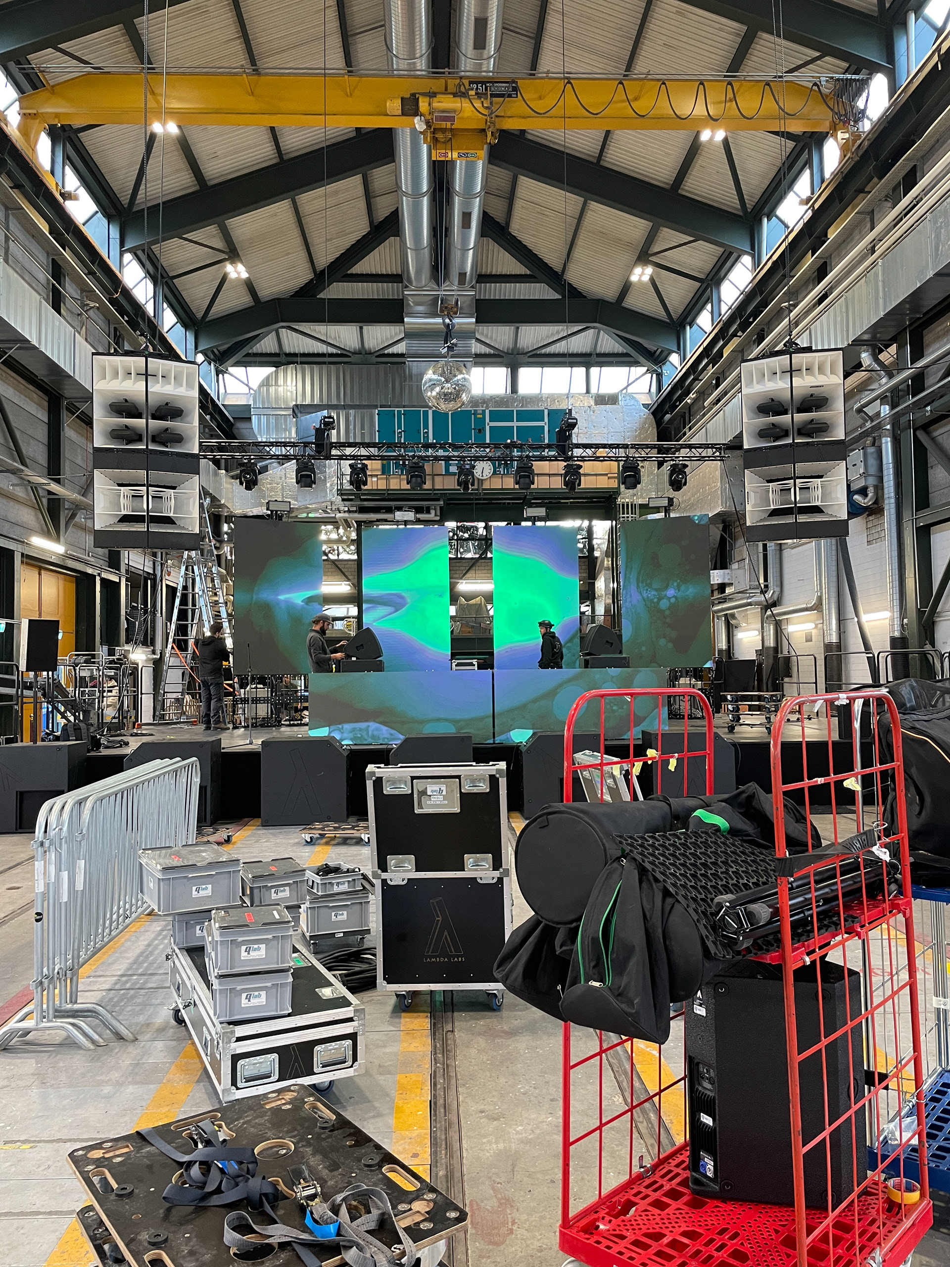 The Dock — one of the four vertical LED walls